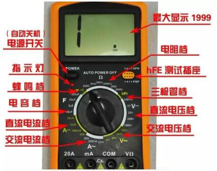 數字萬用表測量場效應管