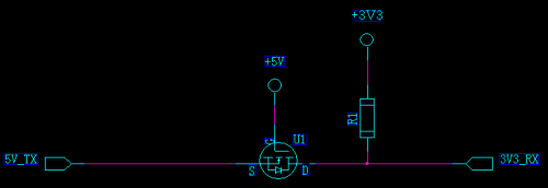 3.3V與5V串口通信電平轉換電路