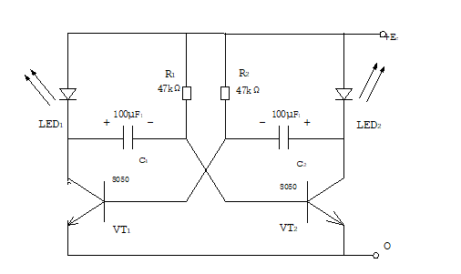 多諧振蕩器 電路 LED