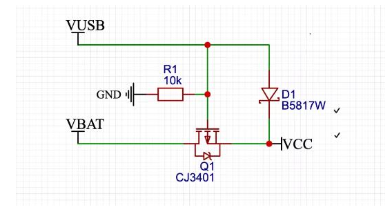 USB外接電源 鋰電池自動切換電路